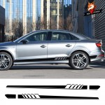 Car Door Side Skirt Sticker Car Side Skirt Door Body Waist Decal Line Sticker Accessories For Audi